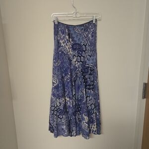 Chadwicks Skirt S Blue Floral White Boho Paisley